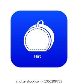 Hat bag icon blue vector isolated on white background