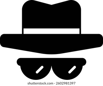 A hat with a band and a pair of sunglasses