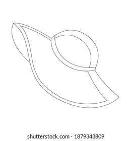 Hat Beach Outline Vector Illustration
