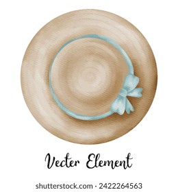 Hat beach watercolor element for summer