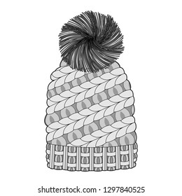 Hat Beanie Fashion Flat Sketche vector template