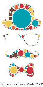 Hat beard tie shape vector design by color point