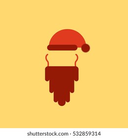 hat and beard Vector illustration of Accessories Santa Claus hat and beard