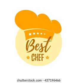 Hat best chef vector label or icon. Cooking award. Vector illustration