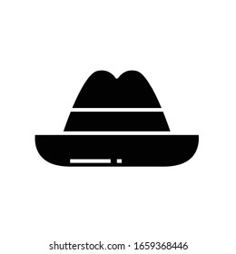 Hat black icon, concept illustration, vector flat symbol, glyph sign.