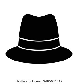 Sombrero Icono negro. Ilustración vectorial.