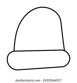 hat black line knitted doodle element icon vector illustration