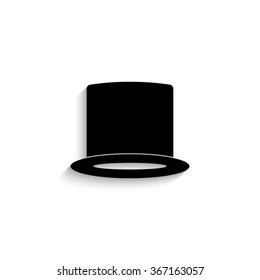 hat - black vector  icon with shadow