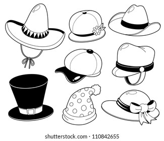 Hat black and white set