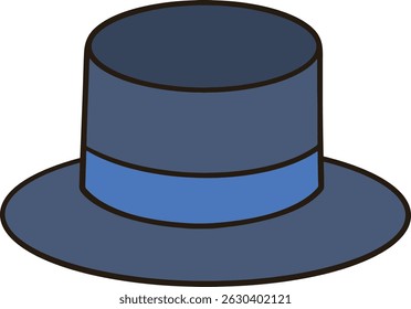 a hat with a blue band on it