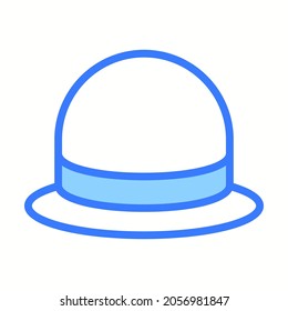 hat blue outline icon, Merry Christmas and Happy New Year icons for web and mobile design.