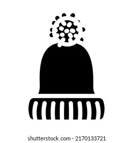 Hut mit Bombe-Glyphsymbol-Vektorgrafik. Hut mit Bombenschild. einzelne Symbolillustration