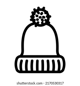 hat with bomb line icon vector. hat with bomb sign. isolated contour symbol black illustration