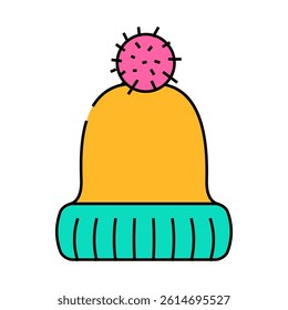 hat with bomb line icon vector. hat with bomb sign. isolated symbol illustration