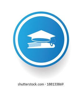 Hat and book button,vector