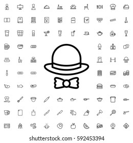 hat and bow icon illustration isolated vector sign symbol. Restaurant icons vector set.
