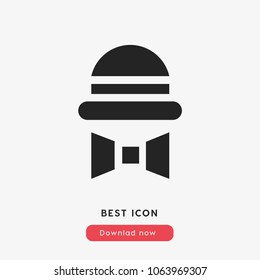 hat bow tie sign icon vector, fashion modern symbol vector illustration for web and mobil app isolated on grey background
