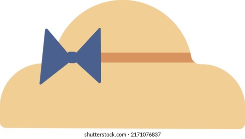 hat with bow. Vector illustration in flat style