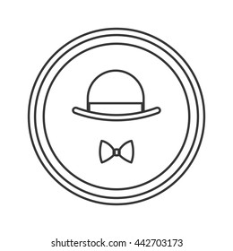 hat and bowtie emble icon