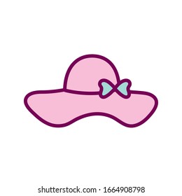 hat with bowtie line and fill style icon design, Cloth fashion style wear store shop retail fabric and made theme Vector illustration
