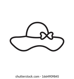 hat with bowtie line style icon design, Cloth fashion style wear store shop retail fabric and made theme Vector illustration