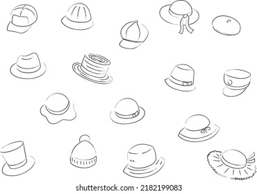 conjunto de iconos de ilustración de pincel de sombrero