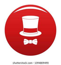 Hat with butterfly icon. Simple illustration of hat with butterfly vector icon for any design red