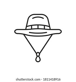 Hut für Camping-Umrisssymbol, Vektorgrafik