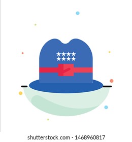 Hat, Cap, American Abstract Flat Color Icon Template. Vector Icon Template background