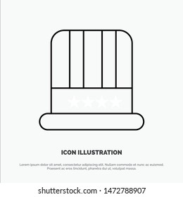 Hat, Cap, American, Usa Line Icon Vector