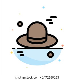 Hat, Cap, Canada Abstract Flat Color Icon Template