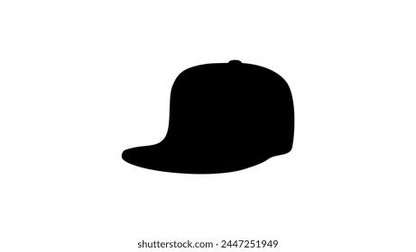 Hat Cap Hip Hop Style , black isolated silhouette