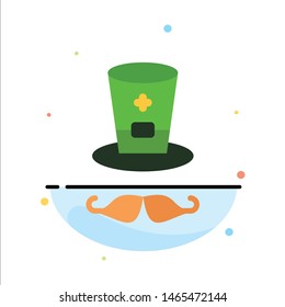 Hat, Cap, Ireland Abstract Flat Color Icon Template. Vector Icon Template background