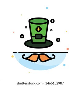 Hat, Cap, Ireland Abstract Flat Color Icon Template. Vector Icon Template background