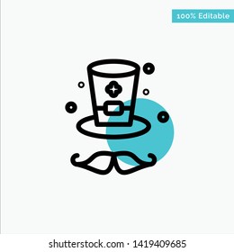 Hat, Cap, Ireland turquoise highlight circle point Vector icon