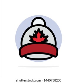 Hat, Cap, Leaf, Canada Abstract Circle Background Flat color Icon