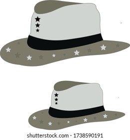 HAT & CAP  STARS DESIGN IN WHITE BACKGROUND 