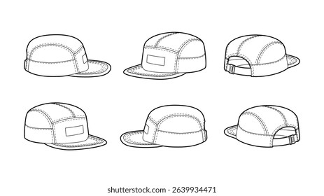 Hat Cap Vector Profile Front View Clothes Baseball Head 