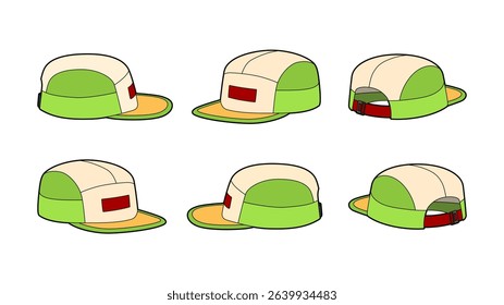 Hat Cap Vector Profile Front View Clothes Baseball Head 