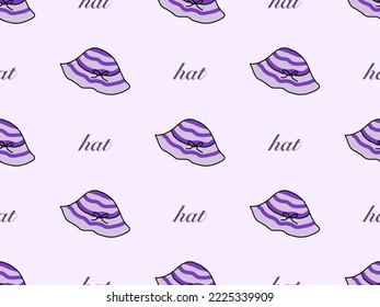 Hat cartoon character seamless pattern on purple background