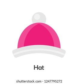 Hat in cartoon style, christmas card for kid, preschool activity for children, vector illustration