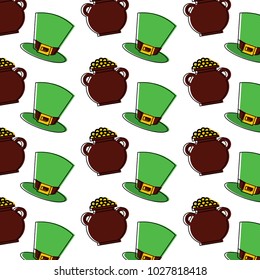 hat and cauldron treasure of leprechaun background