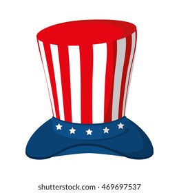 hat celebration america usa fourth july day national patriot vector  illustration isolated