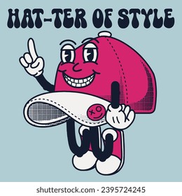 Hat Character Design With Slogan Hat-Ter of Style