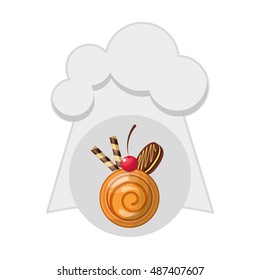 hat chef bakery shop vector illustration design