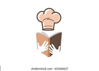 Hat Chef Book Learning Logo Design Illustration