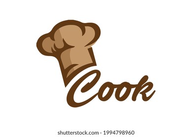 Hat chef with cook letter logo design vector illustration