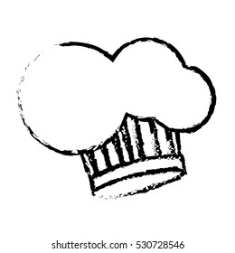 hat chef drawn accesory icon vector illustration design