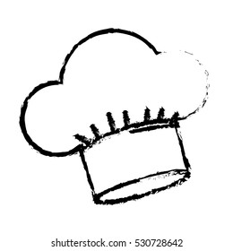 hat chef drawn accesory icon vector illustration design