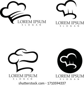 Hat chef food logo template vector image